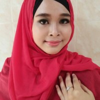 Jual pashmina ombre polos merah Murah