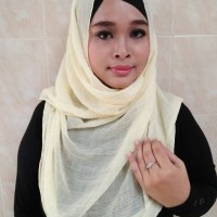 Jual pashmina ombre polos warna krem Murah