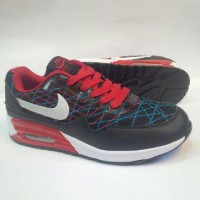 sepatu nike air max 90 black/red flyknite