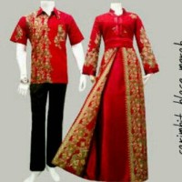 Sarimbit Gamis Batik Batu Tumpuk Kancing Cina