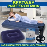 PAKET LENGKAP KASUR ANGIN SINGLE BESTWAY MURAH