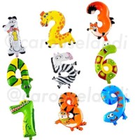 Jual Balon Foil Angka - Seri Binatang (Animal) Murah