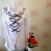 Jual kemeja blus wanita putih renda Murah