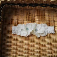 Jual Bandana bayi baby headband jepit rambut bando anak bunga putih 0132 Murah