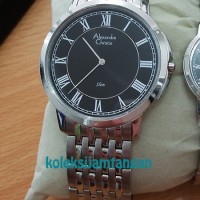 JAM TANGAN PRIA ALEXANDRE CHRISTIE 8437 SLIM HITAM SILVER ORIGINAL