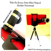 Jual Tele 8x Zoom Bracket/Holder Universal Free Mini Tripod (Manual Focus) Murah