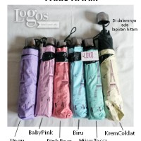 Payung Lipat Paris Hitam. Ada pelindung sinar. Umbrella Gift Souvenir