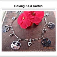 Gelang Kaki Rantai Nama Karakter Unik Bahan Monel Asli Part1