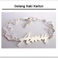 Gelang Kaki Rantai Nama Karakter Unik Bahan Monel Asli Part6
