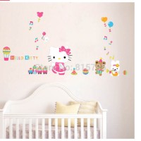 Jual WALL STICKER/ WALLSTICKER 60X90-ABC1017-HELLO KITTY MELODY Murah