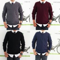 Jual Knit sweater vneck polos Murah