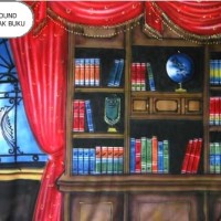 Jual Background Foto Rak Buku/Wisuda Murah