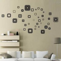 Jual BLACK SQUARE JM8336 - STIKER DINDING / WALL STICKER (50X70) Murah