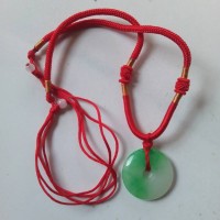 Jual kalung giok koin /donat tali satin Murah