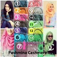 JUAL Pashmina Cashmere (Kashmir) Polos Grosir Hijab