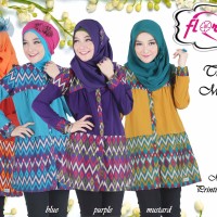 Blouse Wanita Muslimah Terkini Florania Tunik Minata Motif Printing