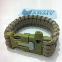 Jual Gelang survival kit paracord pluit, korek, dan tali