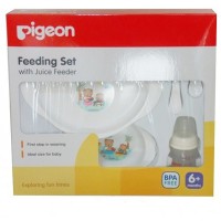 Jual PIGEON Feeding Set with Juice Feeder/Peralatan Makan Bayi - BPA Free Murah