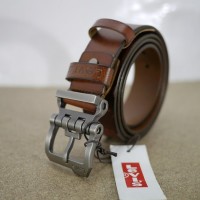 Jual Ikat Pinggang Sabuk Pria Kantor Full Kulit Sapi Asli Levis Coklat Murah