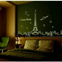 Jual WALL STICKER/WALL STIKER TRANS 60X90-ABQ9602-GLOW I LOVE PARIS Murah