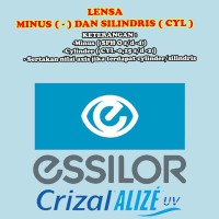 LENSA KACAMATA ESSILOR CRIZAL SPH s/d -4 CYL -2