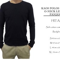 Jual kaos polos lengan panjang cowok hitam Murah