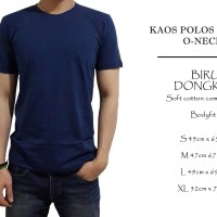 Jual kaos polos bodyfit biru dongker 0-neck Murah