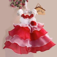 BAJU ANAK IMPORT - Zoe White Red Dress