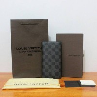 JUAL DOMPET LOUIS VUITTON BRAZZA DAMIER GRAPHITE WALLET MIRROR QUALITY