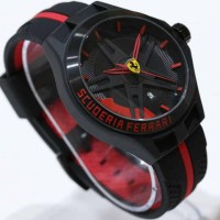 Jual JAM TANGAN FERRARI SCUDERIA RUBBER BLACK Murah