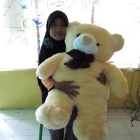 Jual Boneka Teddy Bear Besar Pita Cream Uk.85cm Murah