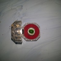 Cincin perak lokal batu Zamrud Kalimantan size 7