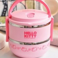 Jual Lunch Box Rantang Stainles Hello Kitty 2 susun Murah