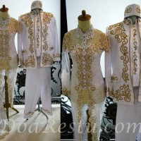 Kebaya Couple Pengantin Mewah payet jepang modern muslimah terbaru