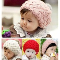 Jual Topi Bayi Kupluk Rajut Bulu Bulat Murah