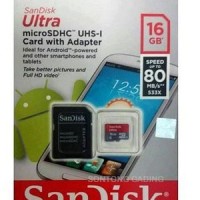 Jual Memory Memori Card MicroSD Micro SD Sandisk Ultra Class 10 16GB, 16 GB Murah