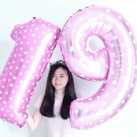 Jual Balon Angka Jumbo Pink 90cm Murah