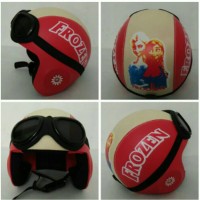 Helm Anak Pororo Kulit Kacamata Motif Frozen