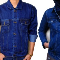 Jaket Jeans Couple Biru tua Biowosh - jaket couple levis