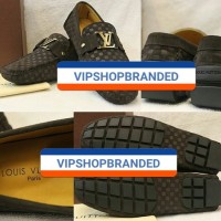 JUAL SEPATU LOAFERS LOUIS VUITTON LV KULIT SUEDE COKLAT MIRROR QUALITY