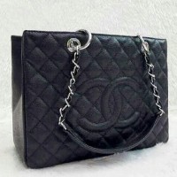 JUAL TAS CHANEL GST CAVIAR HITAM SHW SZ35CM MIRROR QUALITY