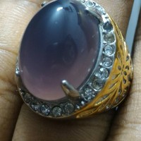 CINCIN BATU AKIK LAVENDER CHALCEDONY CRYSTAL