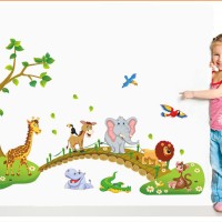 Jual WALLSTICKER/WALL STIKER TRANSPARAN 60X90 ABC1041-CROSSING ANIMAL Murah