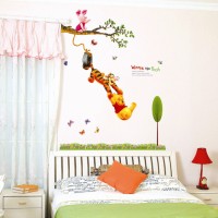 Jual WALL STICKER/WALL STIKER TRANS 60X90-AY842-HANGING POOH Murah