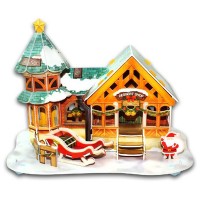 Jual 3D Puzzle Bangunan Ukuran Besar Mainan Edukasi Anak Rumah Santa DF-010 Murah