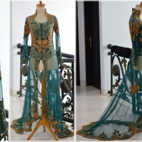 Kebaya Pengantin wedding dress ekor modern muslimah tile brokat payet