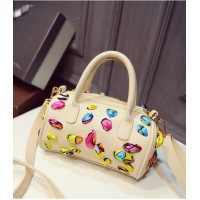 tas tangan sandang gagang putih beige cream ivory wanita kulit safiano