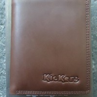 Dompet Full Kulit Sapi Asli Pria Kickers Coklat Tanpa Lapisan Kain