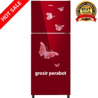 Kulkas - Lemari Es 2 Pintu Sanken SK-G255-MR - Red - Grs 5 Thn - 250 L