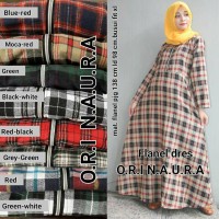 flanel dress ori naura / gamis flanel muraa